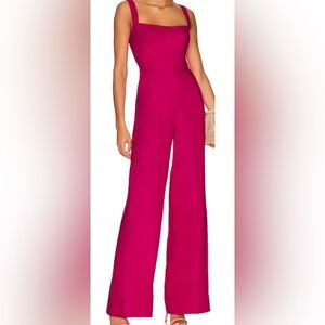 Saloni linen jumpsuit, magenta fuschia pink, great condition